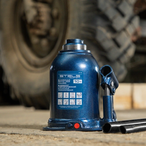 Домкрат гидравлический бутылочный телескопический, 10 т, подъем 180-430 мм Stels купить в Москве с доставкой по всей России | ProtosMarket.ru