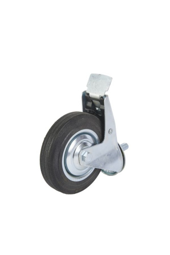 Колесо поворотное SCtB 63 160 мм резина с болтом и тормозом (F) по ценам производителя в Краснодаре с доставкой по всей России