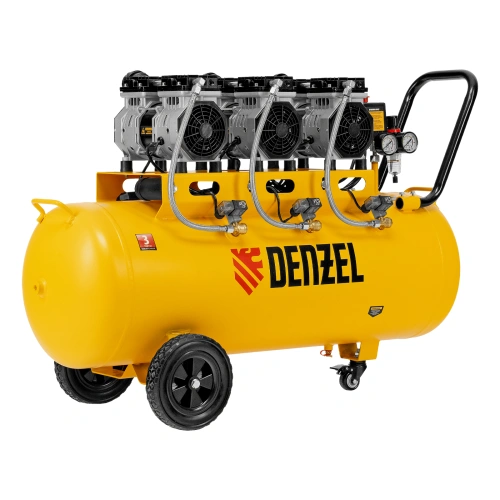 Компрессор безмасляный, малошумный DLS 1800/100,1800 Вт, 3x600, 100 л, 345 л/мин Denzel по ценам производителя в Краснодаре с доставкой по всей России
