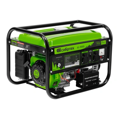 Генератор бензиновый БС-3500Э, 3.2 кВт, 230В, 4-х тактный, 15 л, электростартер Сибртех