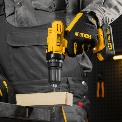 Дрель-шуруповерт аккумуляторная CDL-IB-18-02, Li-Ion, 18 В, 2 акк. Denzel по ценам производителя в Краснодаре с доставкой по всей России