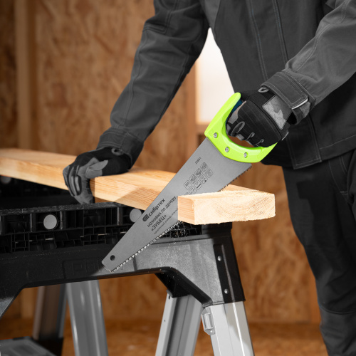 Ножовка по дереву "Зубец", 350 мм, 7-8 TPI, каленый зуб 2D, двухкомпонентная рукоятка Сибртех по ценам производителя в Краснодаре с доставкой по всей России