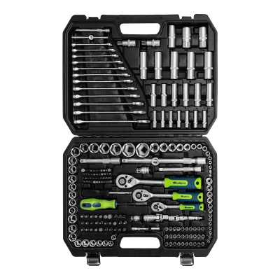 Набор инструментов, 1/2", 3/8", 1/4", пластиковый кейс 215 предм. Сибртех по ценам производителя в Краснодаре с доставкой по всей России