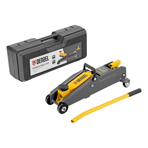 Домкрат гидравлический подкатной, 2 т, 135-385 мм, в пласт. кейсе Denzel по ценам производителя в Краснодаре с доставкой по всей России