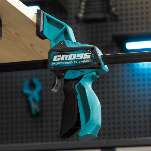 Струбцина реечная, быстрозажимная, пистолетного типа, пошаговый механизм, пластиковый корпус, 600мм Gross по ценам производителя в Краснодаре с доставкой по всей России