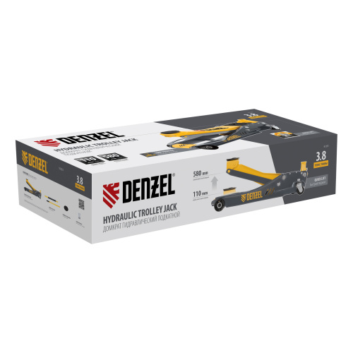 Домкрат гидравлический подкатной, 3,8 т, 110-580 мм, быстрый подъем, низкий подхват, проф. Denzel по ценам производителя в Краснодаре с доставкой по всей России