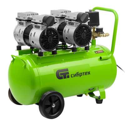 Компрессор безмаслянный малошумный МБ 2000/50, 2000 Вт, 50л, 300 л/мин Сибртех по ценам производителя в Краснодаре с доставкой по всей России