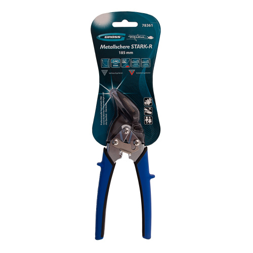 Ножницы по металлу "Piranha", 185 мм, прямой и правый рез, сталь СrM, двухкомпонентные рукоятки Gross по ценам производителя в Краснодаре с доставкой по всей России