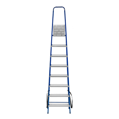 Стремянка, 8 ступеней, стальной профиль, алюминиевые ступени Сибртех по ценам производителя в Краснодаре с доставкой по всей России