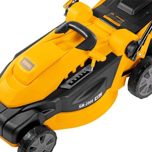 Газонокосилка электрическая GM-2000, 2000 Вт, ширина 43 см, 6 уровней, травосборник 45 л. Denzel по ценам производителя в Краснодаре с доставкой по всей России