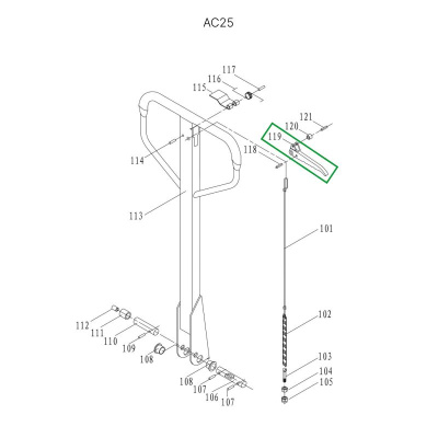 Рычаг управления режимом работы для гидравлических тележек JC20 по ценам производителя в Краснодаре с доставкой по всей России