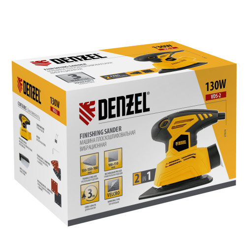 Машина плоскошлифовальная вибрационная 2 в 1 VDS-2, 130 Вт, 14000 об/мин Denzel по ценам производителя в Краснодаре с доставкой по всей России