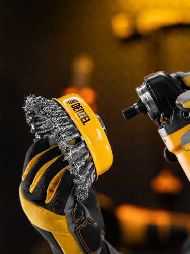 Щетка для УШМ, 125 мм, "Чашка", крученая нержавеющая проволока 0.5 мм, М14 Denzel по ценам производителя в Краснодаре с доставкой по всей России