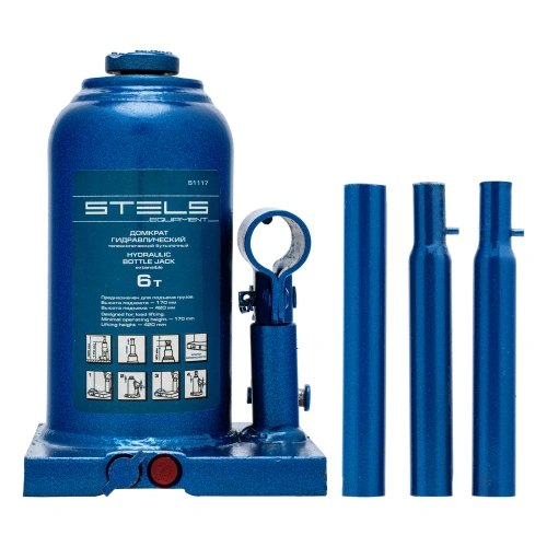 Домкрат гидравлический бутылочный телескопический, 6 т, H подъема 170-420 мм Stels по ценам производителя в Краснодаре с доставкой по всей России