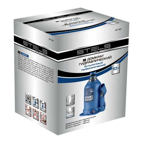 Домкрат гидравлический бутылочный телескопический, 10 т, подъем 180-430 мм Stels купить в Москве с доставкой по всей России | ProtosMarket.ru