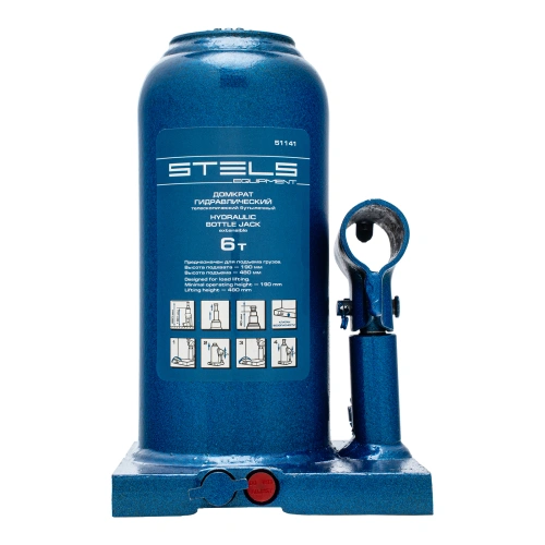 Домкрат гидравлический бутылочный телескопический, 6 т, h подъема 190-480 мм Stels по ценам производителя в Краснодаре с доставкой по всей России