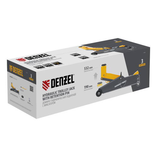 Домкрат гидравлический подкатной с фиксатором, 3 т, 190-532 мм, SUV/ Denzel по ценам производителя в Краснодаре с доставкой по всей России