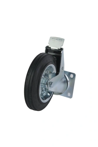 Колесо поворотное усиленное резина SRCB 80 200 мм с тормозом по ценам производителя в Краснодаре с доставкой по всей России