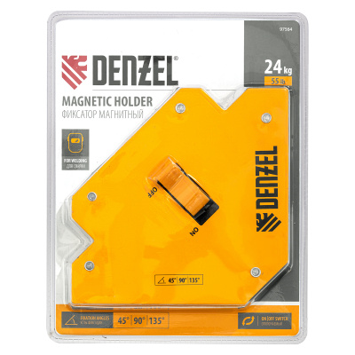 Фиксатор магнитный отключаемый для сварочных работ усилие 55 LB, 45х90х135 град. Denzel по ценам производителя в Краснодаре с доставкой по всей России
