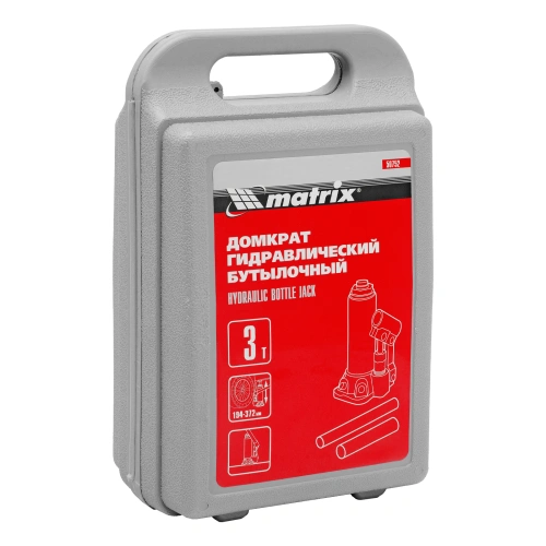 Домкрат гидравлический бутылочный, 3 т, высота подъема 194-372 мм, в пластиковый кейсе Matrix по ценам производителя в Краснодаре с доставкой по всей России