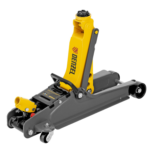 Домкрат гидравлический подкатной с фиксатором, 2,5 т,  85-385 мм, в пласт. кейсе Denzel по ценам производителя в Краснодаре с доставкой по всей России