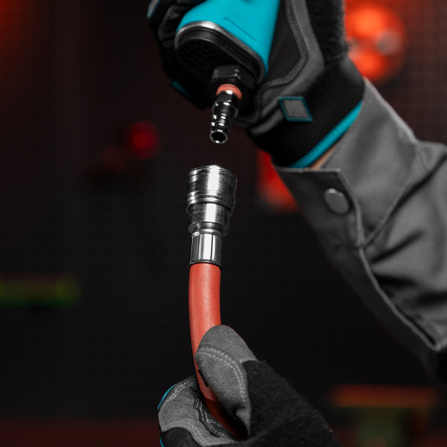 Шланг пневматический резиновый, 10 x 16 мм, 24 бар, армированный, быстросъемное соединение, 10 м Stels по ценам производителя в Краснодаре с доставкой по всей России