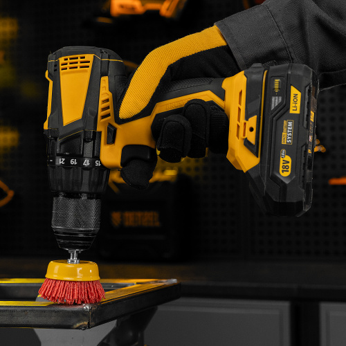 Щетка для дрели, 65 мм, Чашка, со шпилькой, нейлоновая щетина Denzel по ценам производителя в Краснодаре с доставкой по всей России