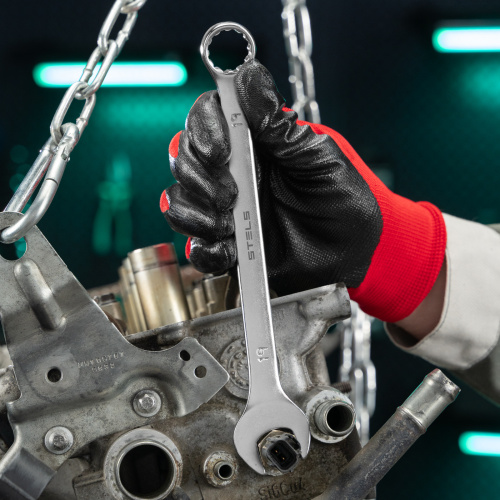 Ключ комбинированный, 19 мм, CrV, матовый хром Stels по ценам производителя в Краснодаре с доставкой по всей России