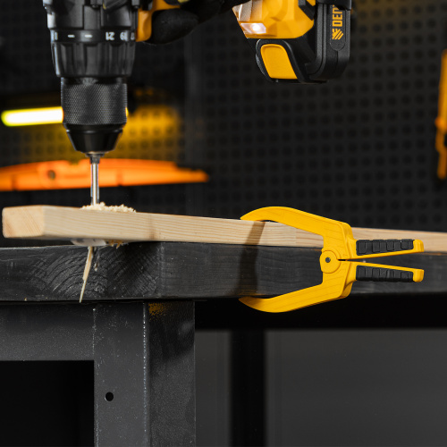 Струбцина клещеобразная, удлиненная 50 х 80 мм двухкомпонентные рукоятки Denzel по ценам производителя в Краснодаре с доставкой по всей России