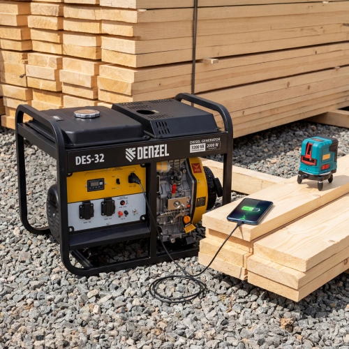 Генератор дизельный DES-32, 3,2 кВт, 230 В, 11 л, ручной стартер Denzel по ценам производителя в Краснодаре с доставкой по всей России
