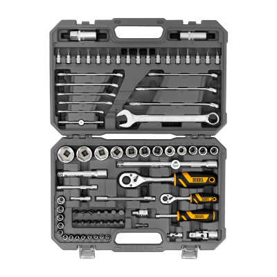 Набор инструментов, 1/2", 1/4", CrV, S2, пластиковый кейс, 82 предмета Denzel по ценам производителя в Краснодаре с доставкой по всей России