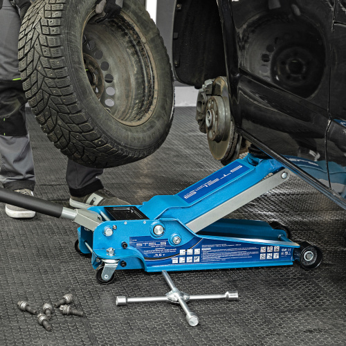 Домкрат гидравлический подкатной, быстрый подъем, 3.5т, Low Profile Quick, 100-565 мм, профессиональный Stels по ценам производителя в Краснодаре с доставкой по всей России