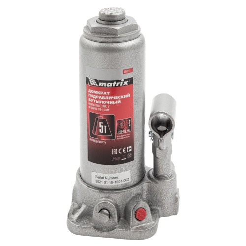 Домкрат гидравлический бутылочный, 5 т, высота подъема 216-413 мм Matrix по ценам производителя в Краснодаре с доставкой по всей России