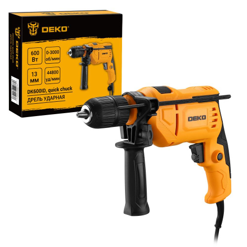 Дрель ударная сетевая DEKO DK600ID с быстрозажимным патроном, 600 Вт по ценам производителя в Краснодаре с доставкой по всей России