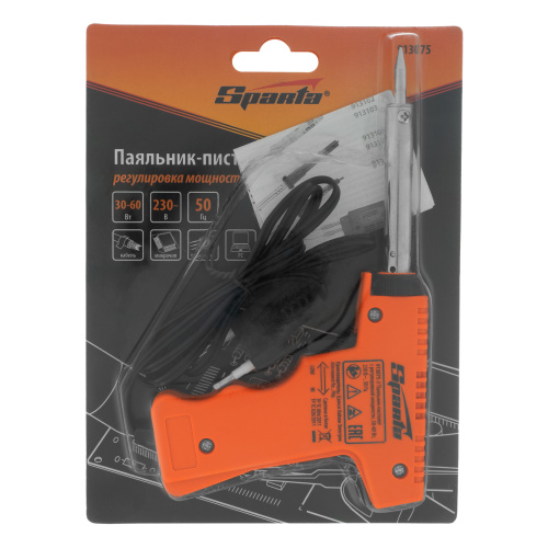 Паяльник-пистолет с регулировкой мощности 30-60 Вт, 220 В Sparta по ценам производителя в Краснодаре с доставкой по всей России