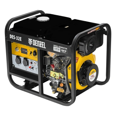 Генератор дизельный DES-32E, 3,2 кВт, 230 В, 11 л, электростартер Denzel купить в Москве с доставкой по всей России | ProtosMarket.ru