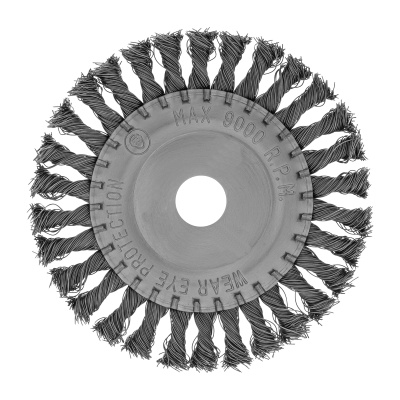 Щетка для УШМ 150 мм, посадка 22.2 мм, плоская, крученая металлическая проволока Сибртех по ценам производителя в Краснодаре с доставкой по всей России