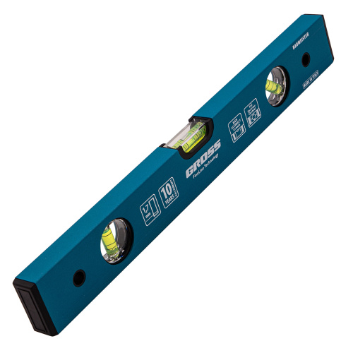 Уровень алюминиевый усиленный, 400 мм, 3 глазка Gross по ценам производителя в Краснодаре с доставкой по всей России