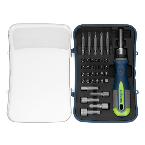 Отвертка реверсивная с набором бит и торцевыми головками, 35 шт, CrV Сибртех по ценам производителя в Краснодаре с доставкой по всей России