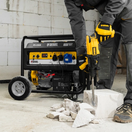 Генератор бензиновый PS 55 EA, 5.5 кВт, 230 В, 25 л, коннектор автоматики, электростартер Denzel по ценам производителя в Краснодаре с доставкой по всей России