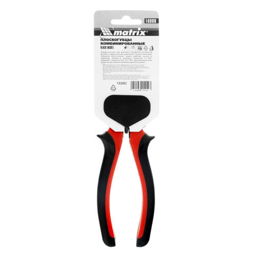 Плоскогубцы комбинированные Black Nickel, 180 мм, двухкомпонентные рукоятки Matrix по ценам производителя в Краснодаре с доставкой по всей России