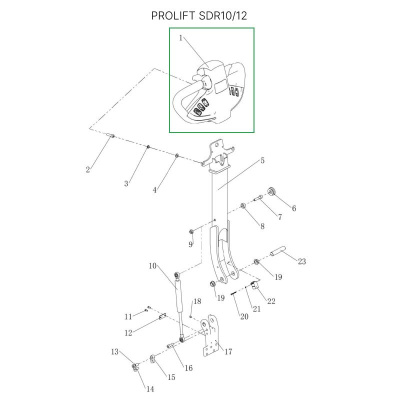 Верхняя часть ручки в сборе для штабелеров SDR 1016/1030/1035/1225/1230/1235/1635 по ценам производителя в Краснодаре с доставкой по всей России