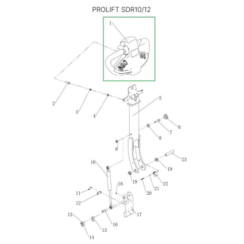 Верхняя часть ручки в сборе для штабелеров SDR 1016/1030/1035/1225/1230/1235/1635 по ценам производителя в Краснодаре с доставкой по всей России