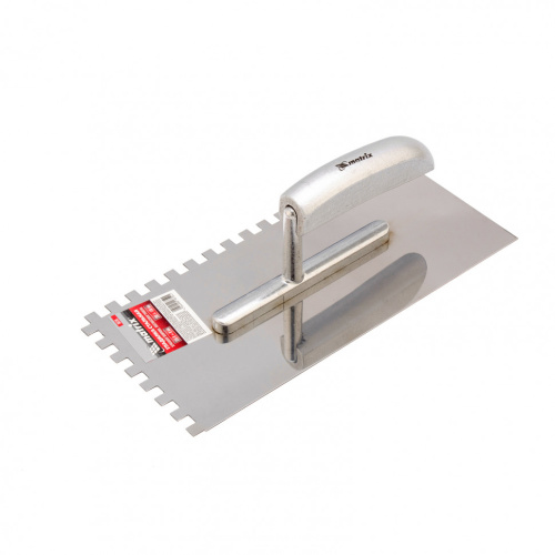 Гладилка из нержавеющей стали, 280 x 130 мм, деревянная ручка, зуб 8 x 8 мм Matrix по ценам производителя в Краснодаре с доставкой по всей России