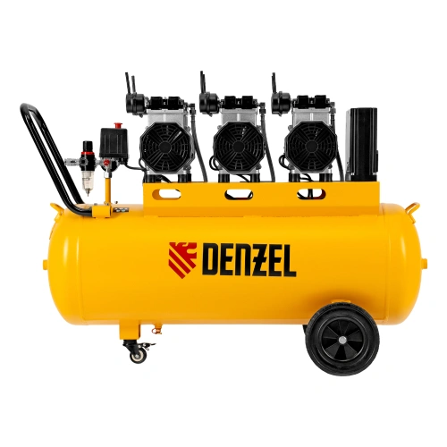 Компрессор безмасляный, малошумный DLS 3300/100, 3300 Вт,3x1100, 100 л, 570 л/мин ,блок управления Denzel по ценам производителя в Краснодаре с доставкой по всей России