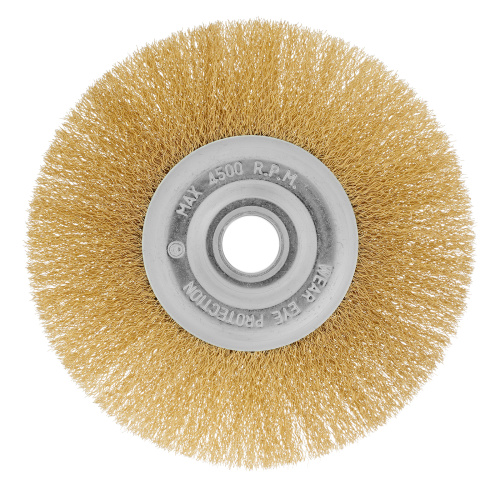 Щетка для УШМ, 175 мм, посадка 22.2 мм, плоская, латунированная витая проволока Matrix по ценам производителя в Краснодаре с доставкой по всей России