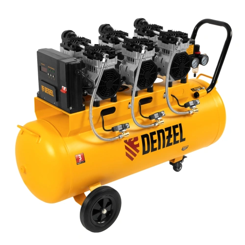 Компрессор безмасляный, малошумный  DLS 2250/100, 2250 Вт, 3x750, 100 л, 410 л/мин блок управления/ Denzel по ценам производителя в Краснодаре с доставкой по всей России