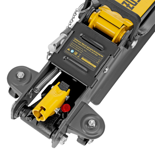 Домкрат гидравлический подкатной с фиксатором, 2,5 т,  85-385 мм, в пласт. кейсе Denzel по ценам производителя в Краснодаре с доставкой по всей России