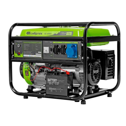 Генератор бензиновый БС-6500Э, 5.5 кВт, 230В, четырехтактный, 25 л, электростартер Сибртех по ценам производителя в Краснодаре с доставкой по всей России