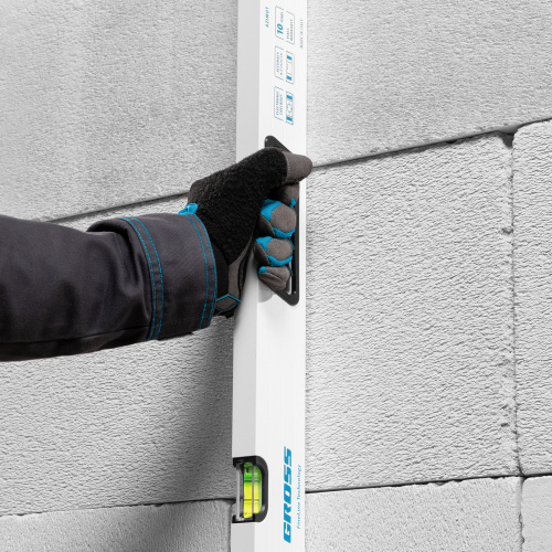 Уровень алюминиевый, 1000 мм, усиленный, рукоятки, фрезерованный, 3 глазка, магнитный Gross по ценам производителя в Краснодаре с доставкой по всей России